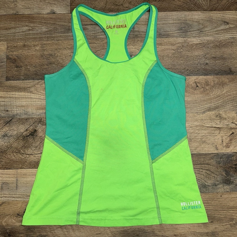 Hollister California Sport Tank Top Women's Racetrack Neon Green Size XS